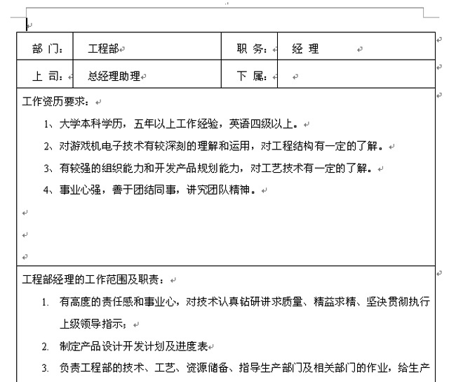 公司工程部崗位職責(zé)word文檔下載
